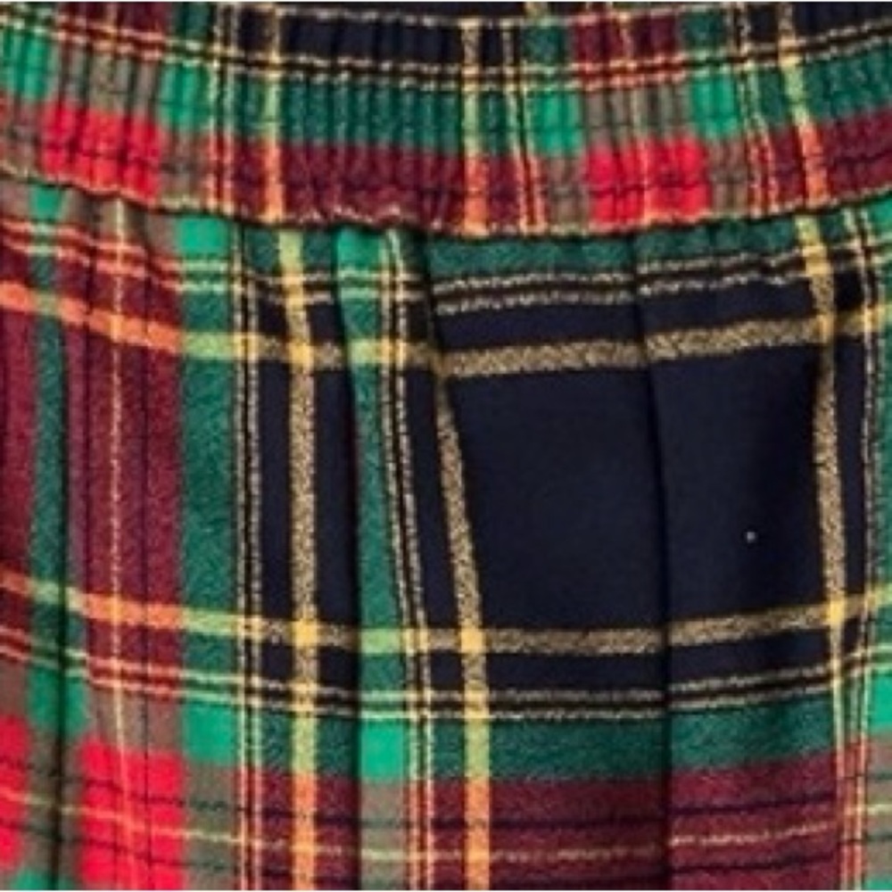 Vintage 80s- Chaus- Pleated Tartan, Plaid A-Line Skirt- fringe - Picture 3 of 8